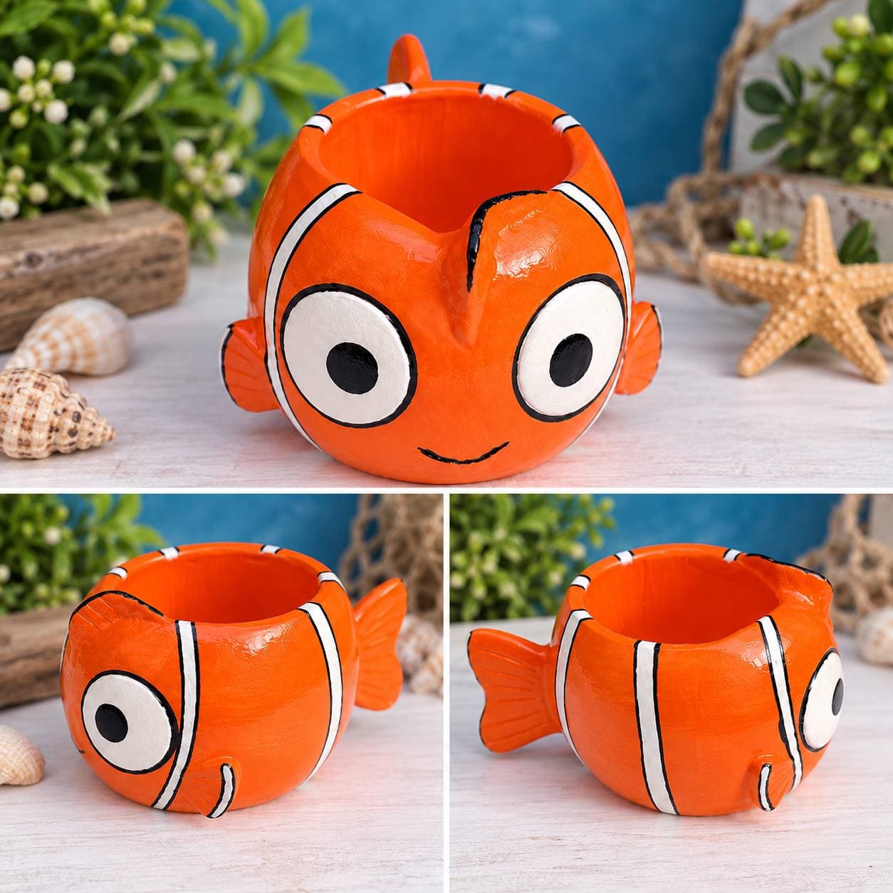 🧡 Sevimli Balık Saksı / Dekoratif Kap 🐠