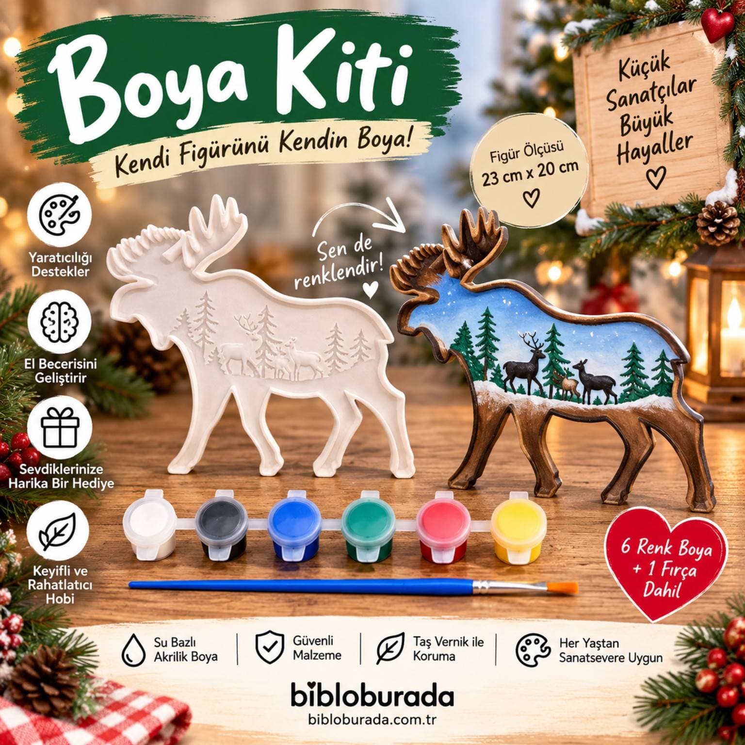 🎨 BOYA KİTİ – KENDİ FİGÜRÜNÜ KENDİN BOYA! 🦌✨