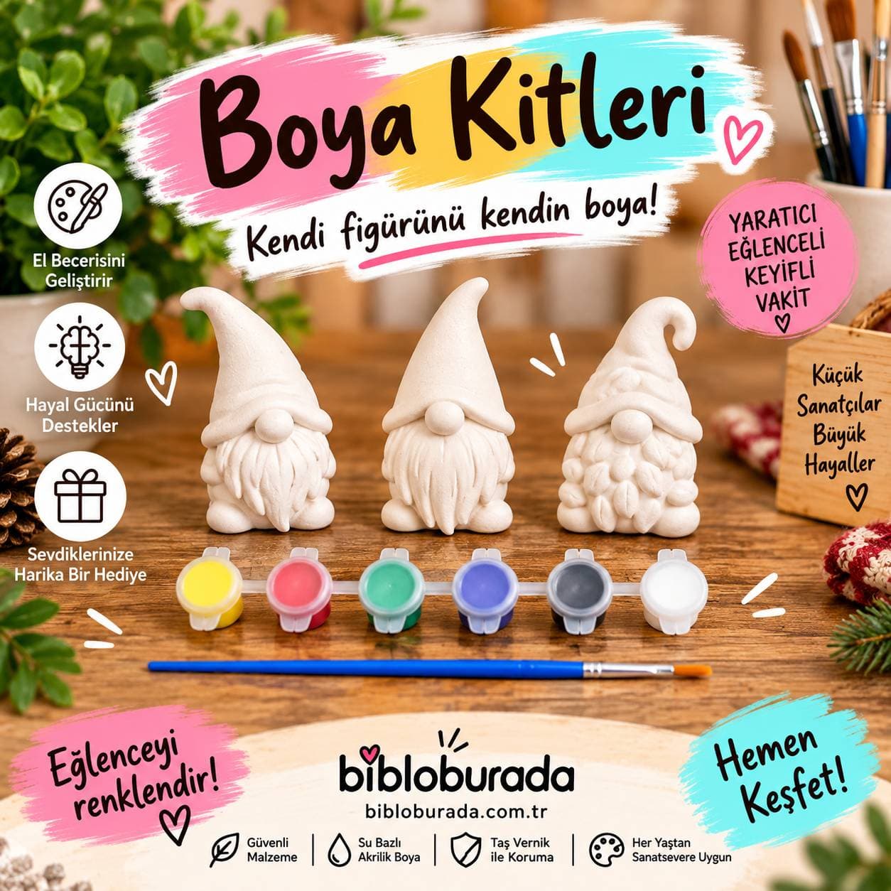 3’lü Gnome Boyama Kiti