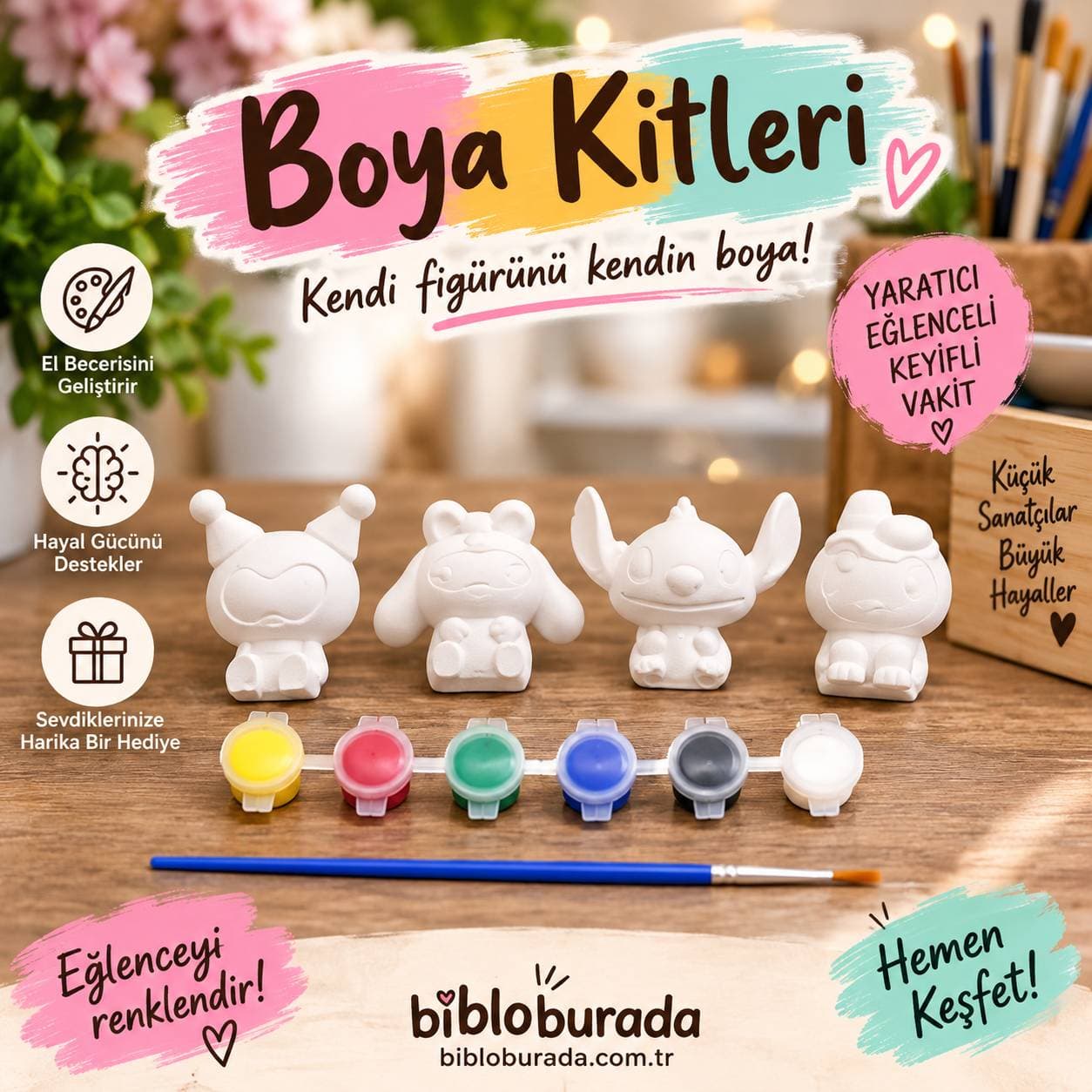 Kitty figürlü boyama seti