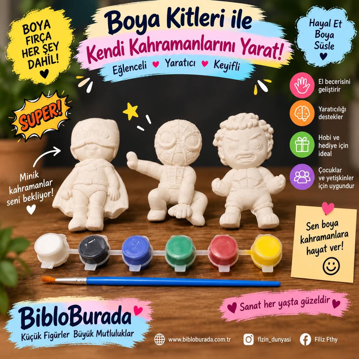 Kahramanlar Boyama Kiti – Kendi Kahramanını Kendin Yarat!