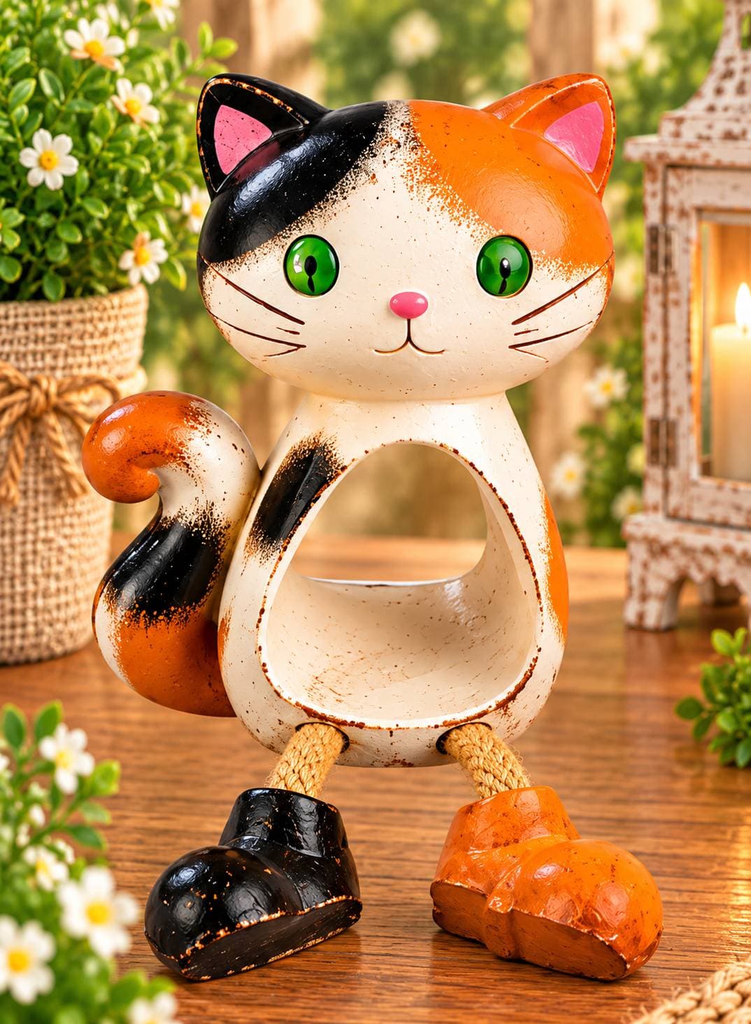 🧡🖤 Alacalı Sevimli Kedi Figürü 🐱💚