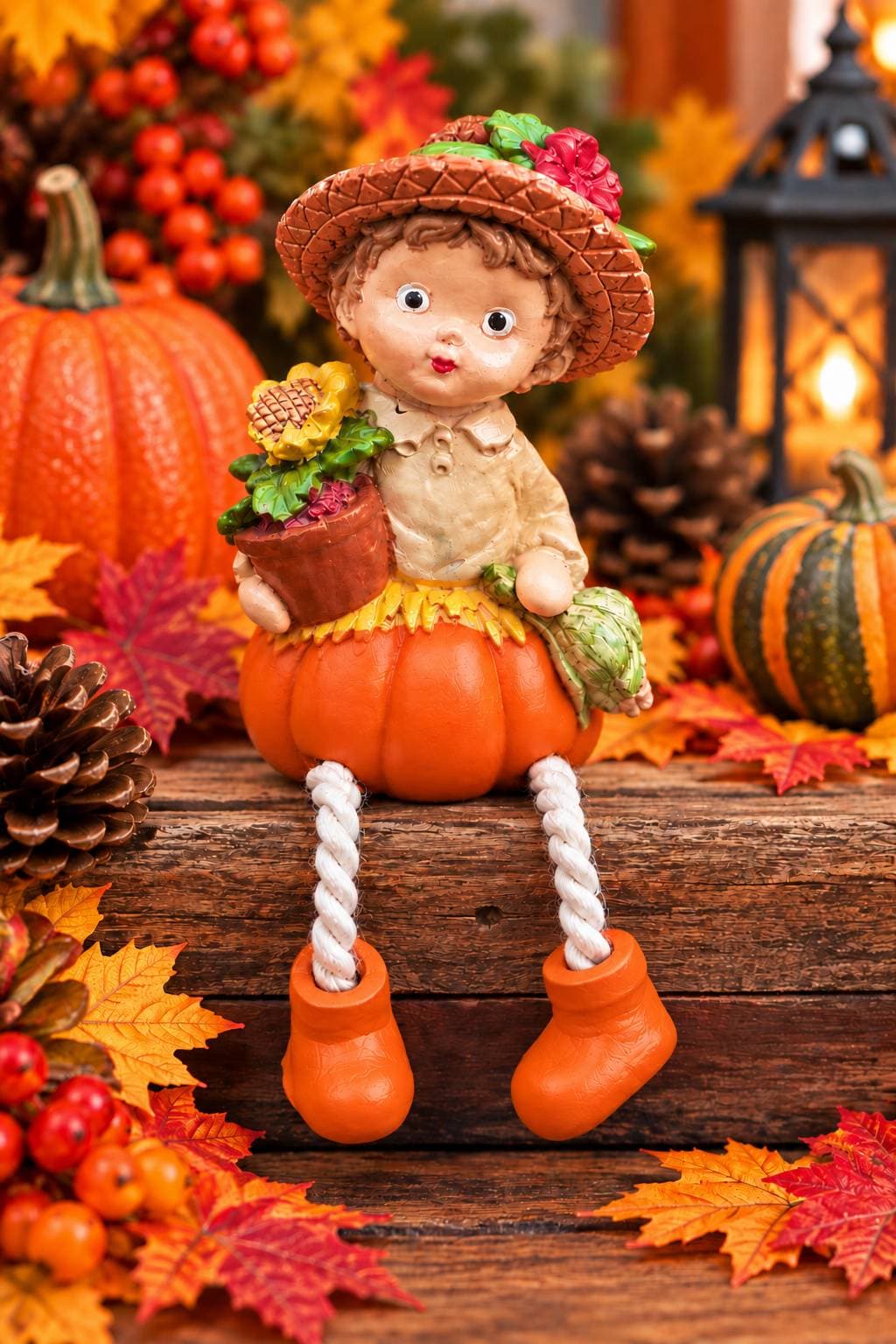 🎃🍂 Sonbahar Çocuğu Biblo – Sevimli Sonbahar Dekoru 🍂🎃